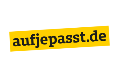 Logo der Kampagne #aufjepasst auf weißem Hintergrund