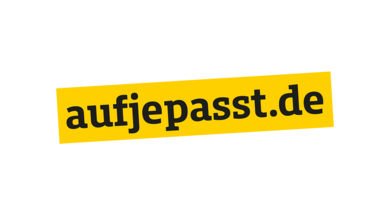 Logo der Kampagne #aufjepasst auf weißem Hintergrund