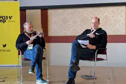 Nahaufnahme von Jens Krumm und Matthias Hinner bei ihrer Session auf dem TYPO3Camp Vienna