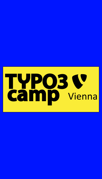 Event logo of TYPO3camp Vienna 2024 in yellow