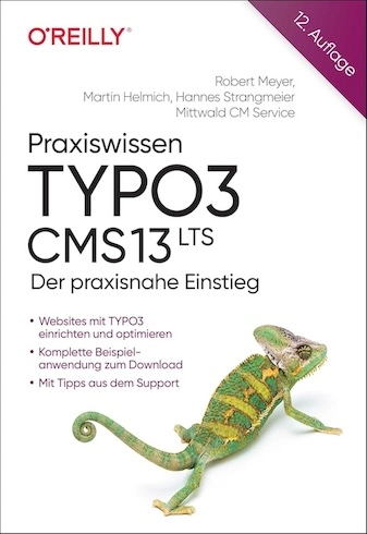 Vorderseite des Buchs „Praxiswissen TYPO3“